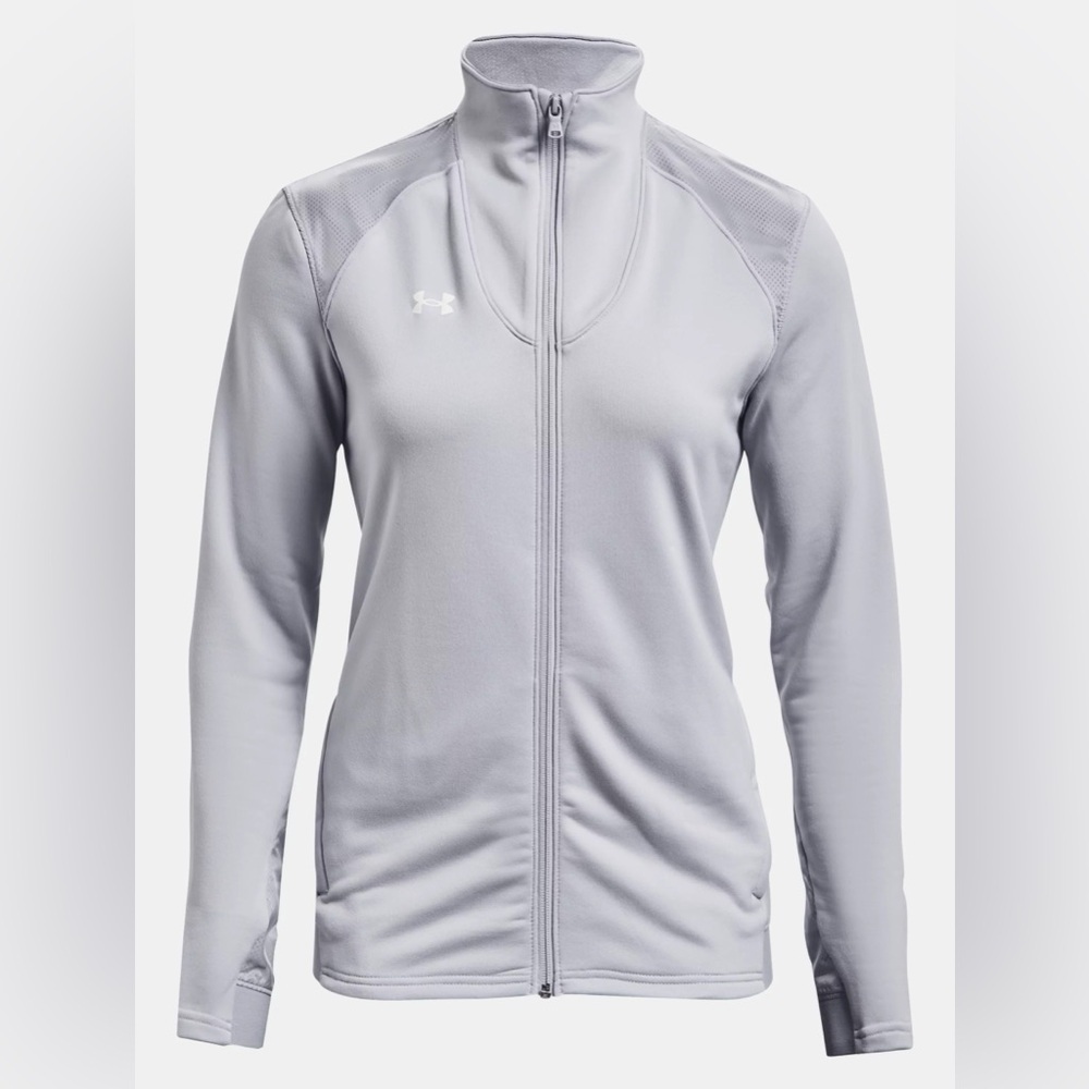 Under Armour Women’s Command Warm-Up Full Zip Up Jacket Gray Large Run Workout